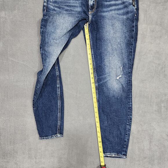 Silver‎ Jeans CO. Elyse Skinny Jeans Tagged 32/27, Actual Measure 35-36x27 - Picture 8 of 9